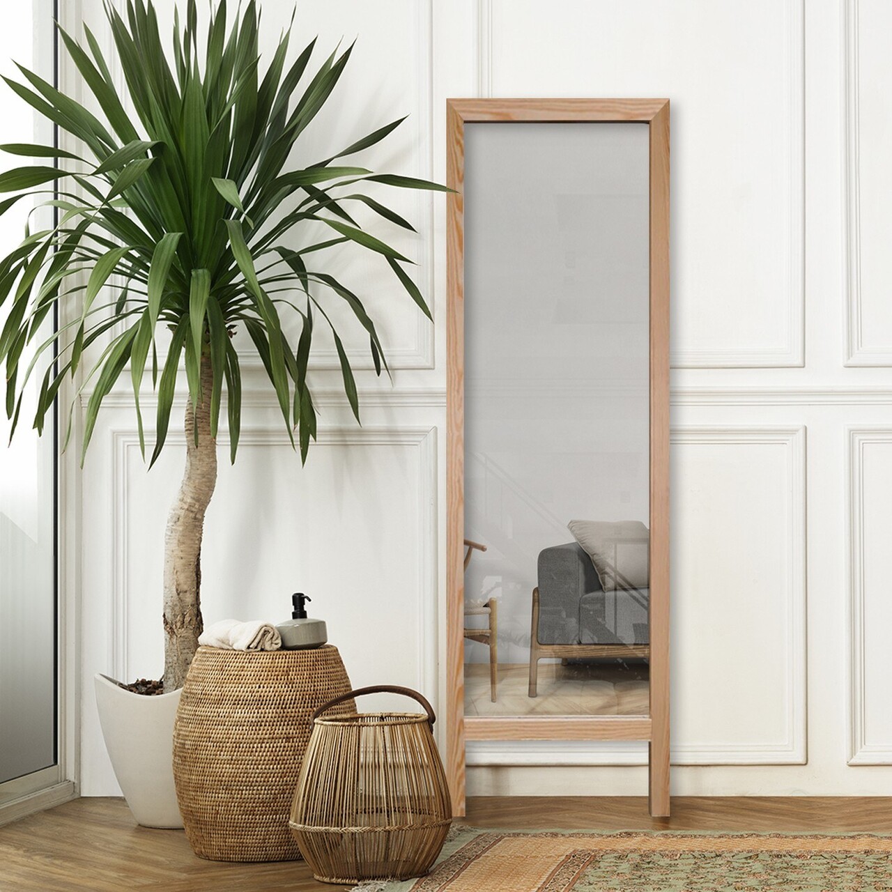 Oglinda Cheval, Hanah Home, Cheval, 45x145 cm, Natural - imagine 6